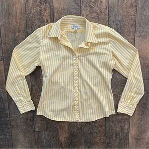 vintage lilly pulitzer yellow & white striped button down shirt